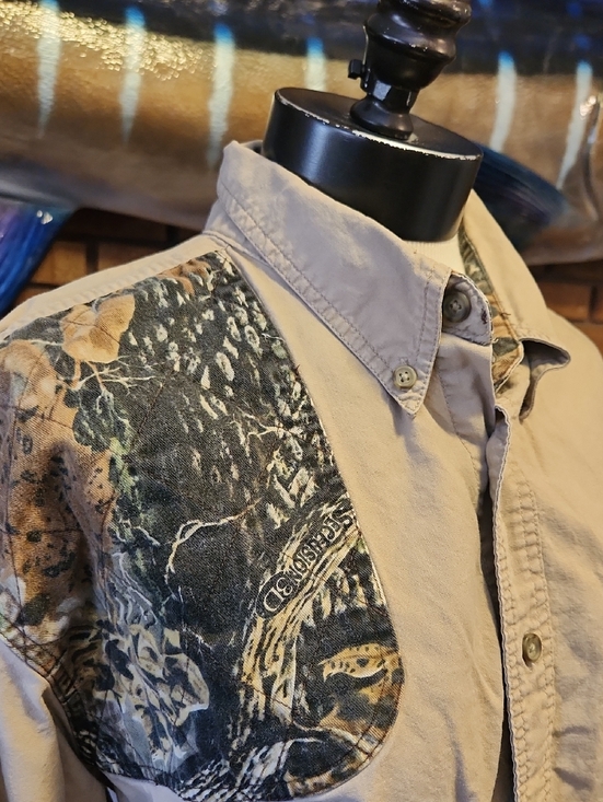 Cabela's Other - Cabela's Tan Camo Accent Button Down Collar Shirt Size XL Tall Hunting Outdoors
